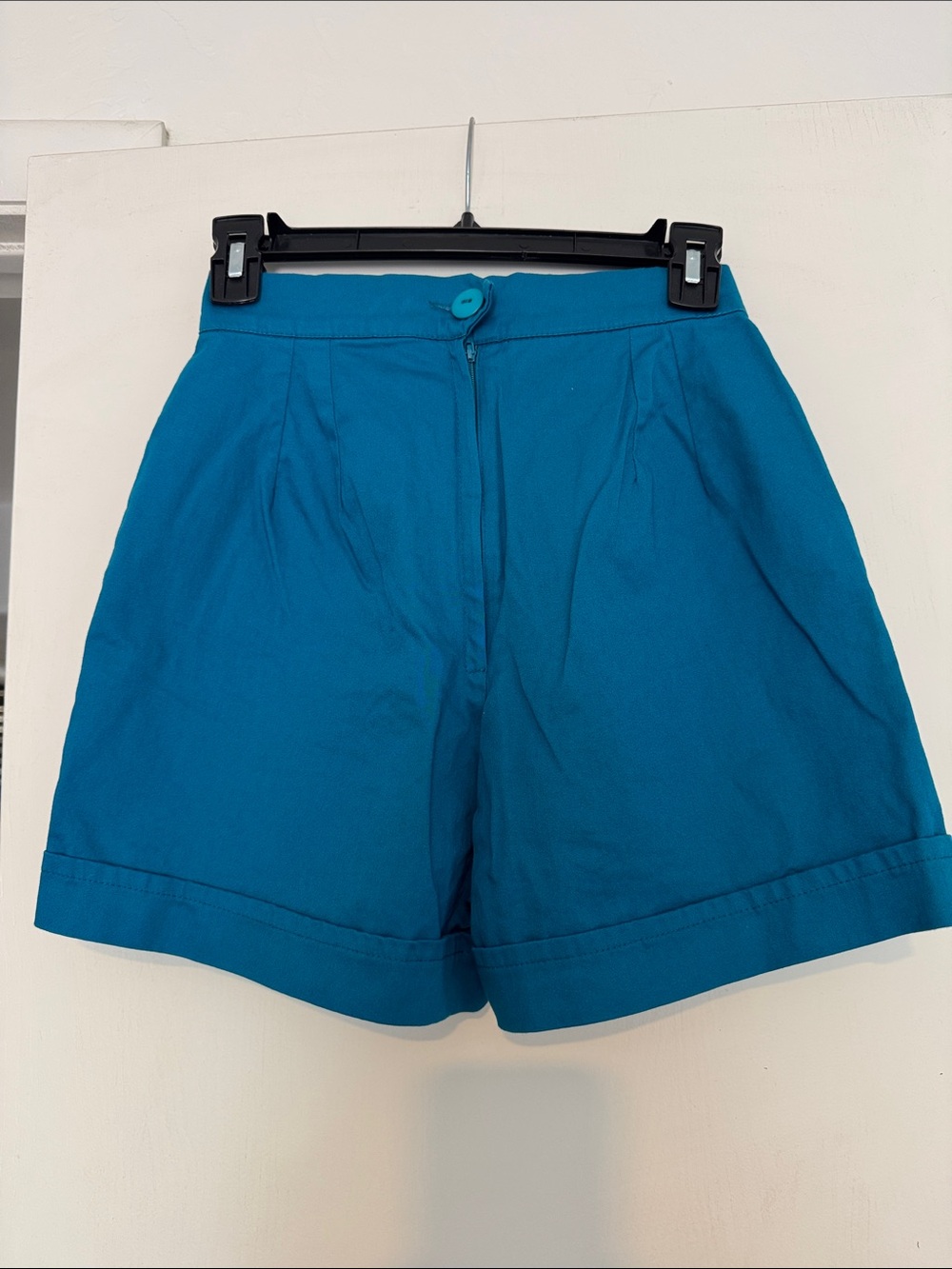 Vivien of Holloway High-Waist Teal Women's Bermuda Shorts, UK 10